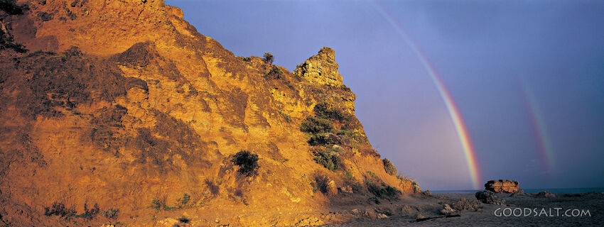 Rocky Formations With 2 Rainbows