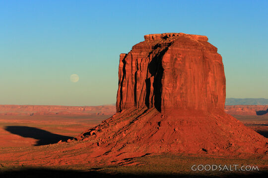 ARIZONA. Monument Valley. Sunset on Merrick Butte with full 