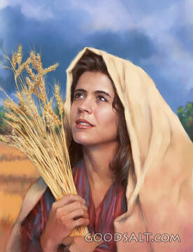 Ruth Holding Sheafs of Wheat
