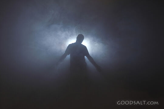 Silhouette of Man in Fog