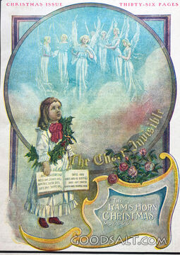 Angelic choir child singing Christmas
