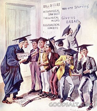 College Class In Theology graduates liberal professor feeds dogma false doctrine to students