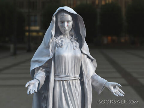 Statue of Mary Crying Bloody Tears