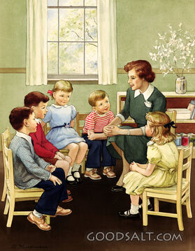 Teacher and Kindergarten Class