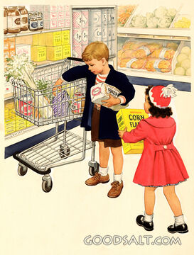 Two Children in Supermarket