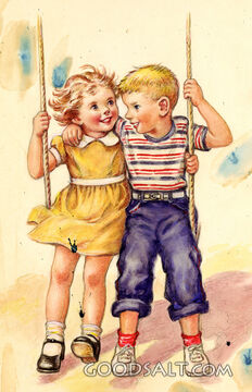 Two children in Swing