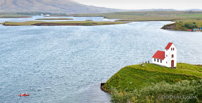 Ulfjotsvatnskirkja Church on Lake Thingvallavatn, Iceland