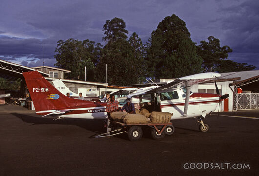 Unloading Cargo at Adventist Aviation Hangar