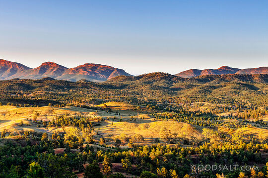 vast outback rocky mountains and lowland vista