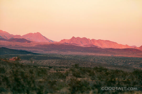 View of the Desert Mountains Casting a Red Tint
