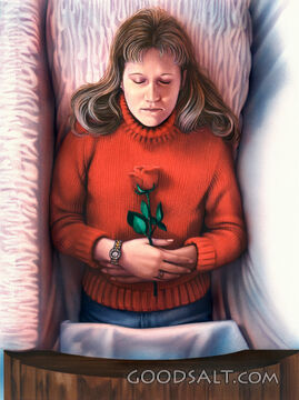 Woman in Open Coffin