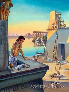 Young Moses Sees Egyptian Beating an Israelite