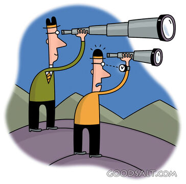 2 Men With Telescopes and a Watch