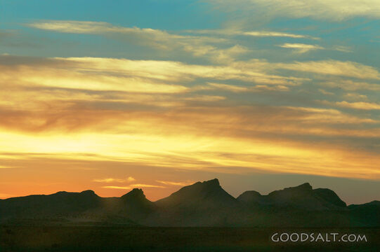 A Bright Golden Sundown over Mountains