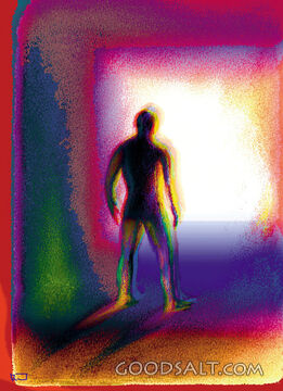 A Man Facing an Open Window