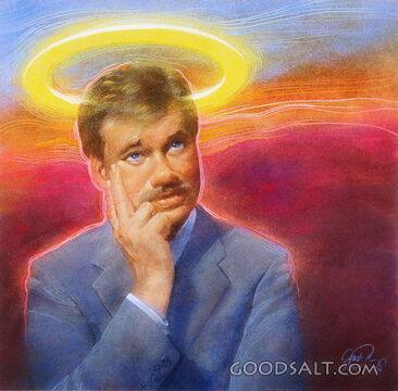 A Man With a Halo over His Head