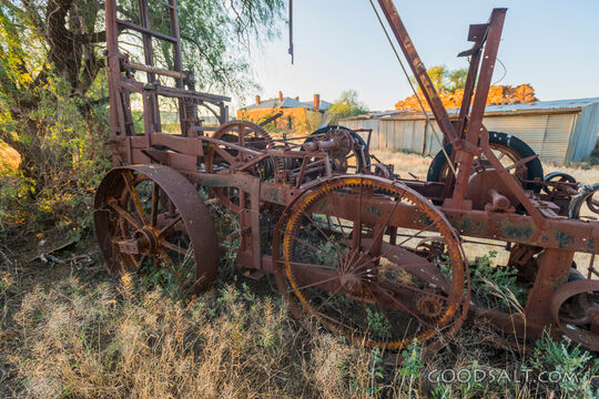 Abandoned local farm machinery in outback.