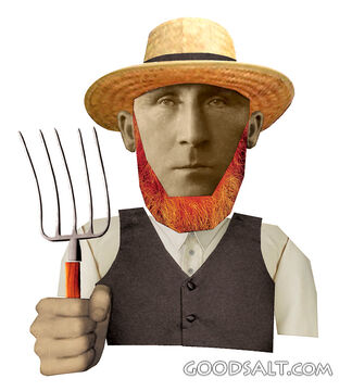 American Gothic Farmer Collage