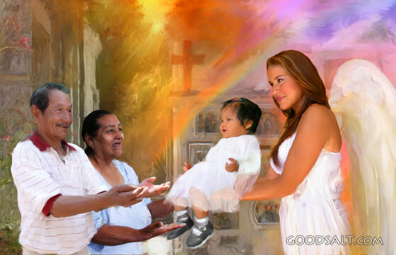 Angel Bearing a Child to Waiting Arms