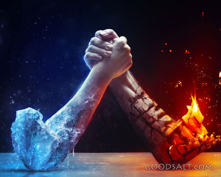 Battle between fire and ice