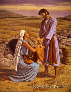 Boaz Gives Ruth Barley