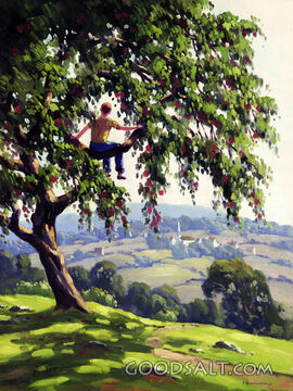 Boy in Apple Tree