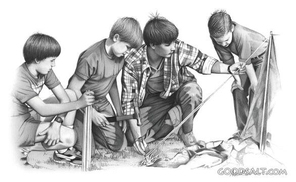 Boys Setup Tent