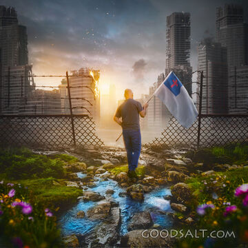 Carrying Christian Flag