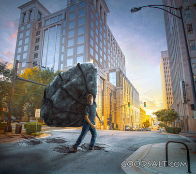 Carrying heavy stone