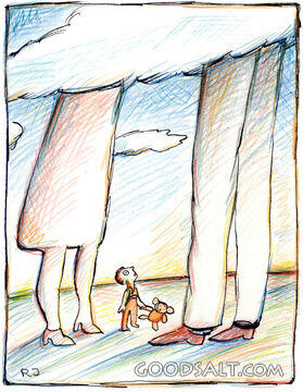 Child in between His Parents
