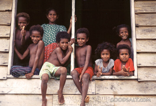 Children at the Mussau Airport