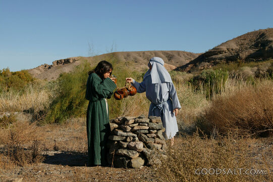 Women Drawing Water at the Desert Well