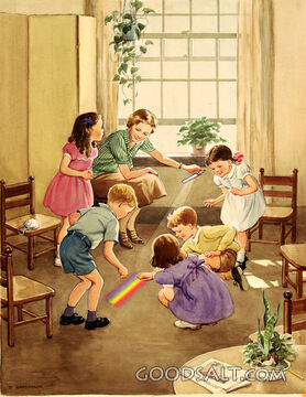 Children Looking at Prism