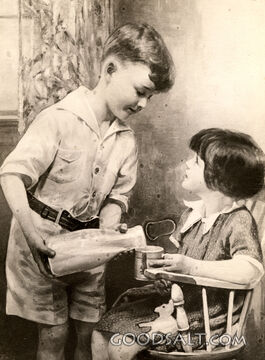 Children with Bottle of Milk
