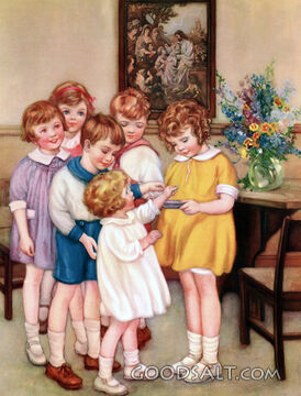 Children with Contribution Plates