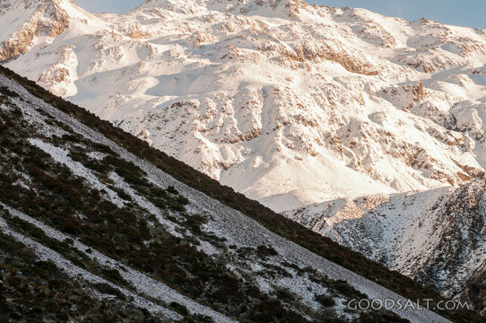Close alpine mountainside detail.