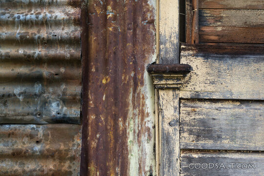 Close-up of old farmhouse wall.