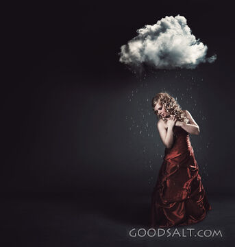 Cloud Raining on a Woman