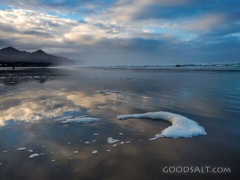 Cloud Reflections on the Beach