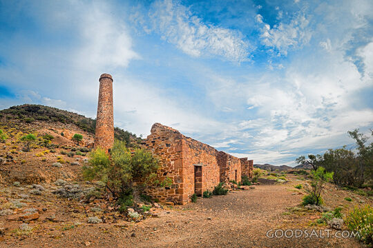 Copper mine abandoned chimney.