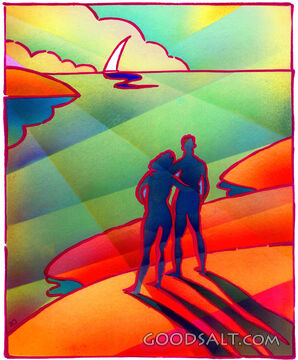 Couple Watching a Sailboat