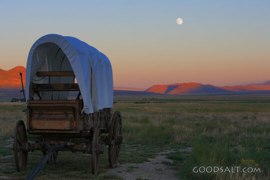 Covered Wagon at Sunset