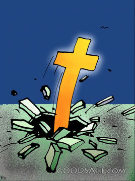 Cross Breaking Through Ground