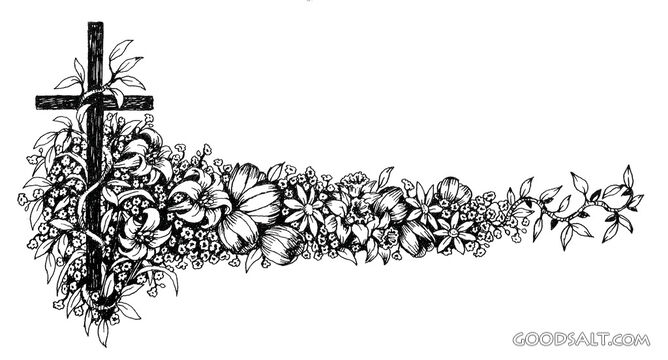 Cross With Flowers Design