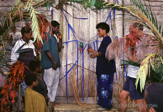 Cutting the Ribbon for the Church Opening
