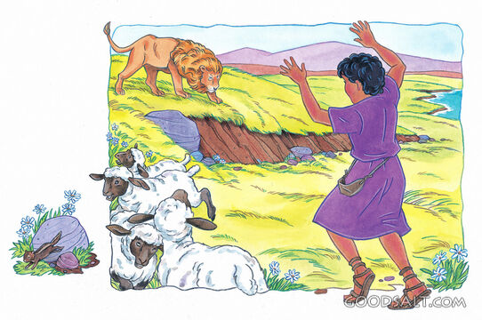 David Fights a Lion
