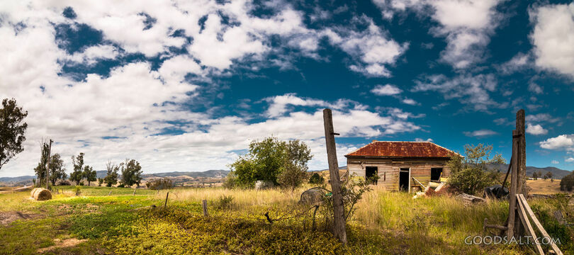 derelict farmhouse after best times have passed