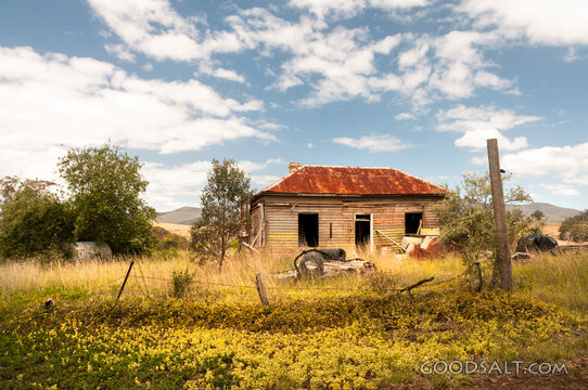 derelict farmhouse after best times have passed