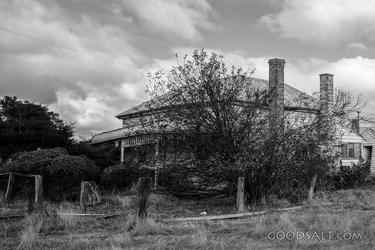 derelict farmhouse after best times have passed