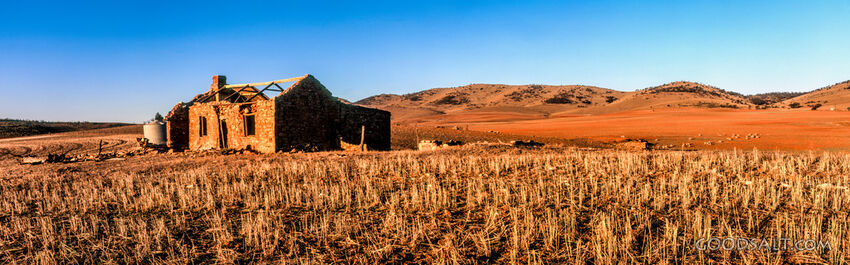 derelict house in lonely desert country